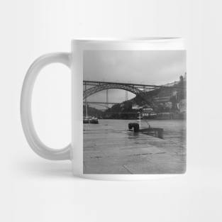 Black and White Porto Harbor, Porto, Portugal, Photography Mug